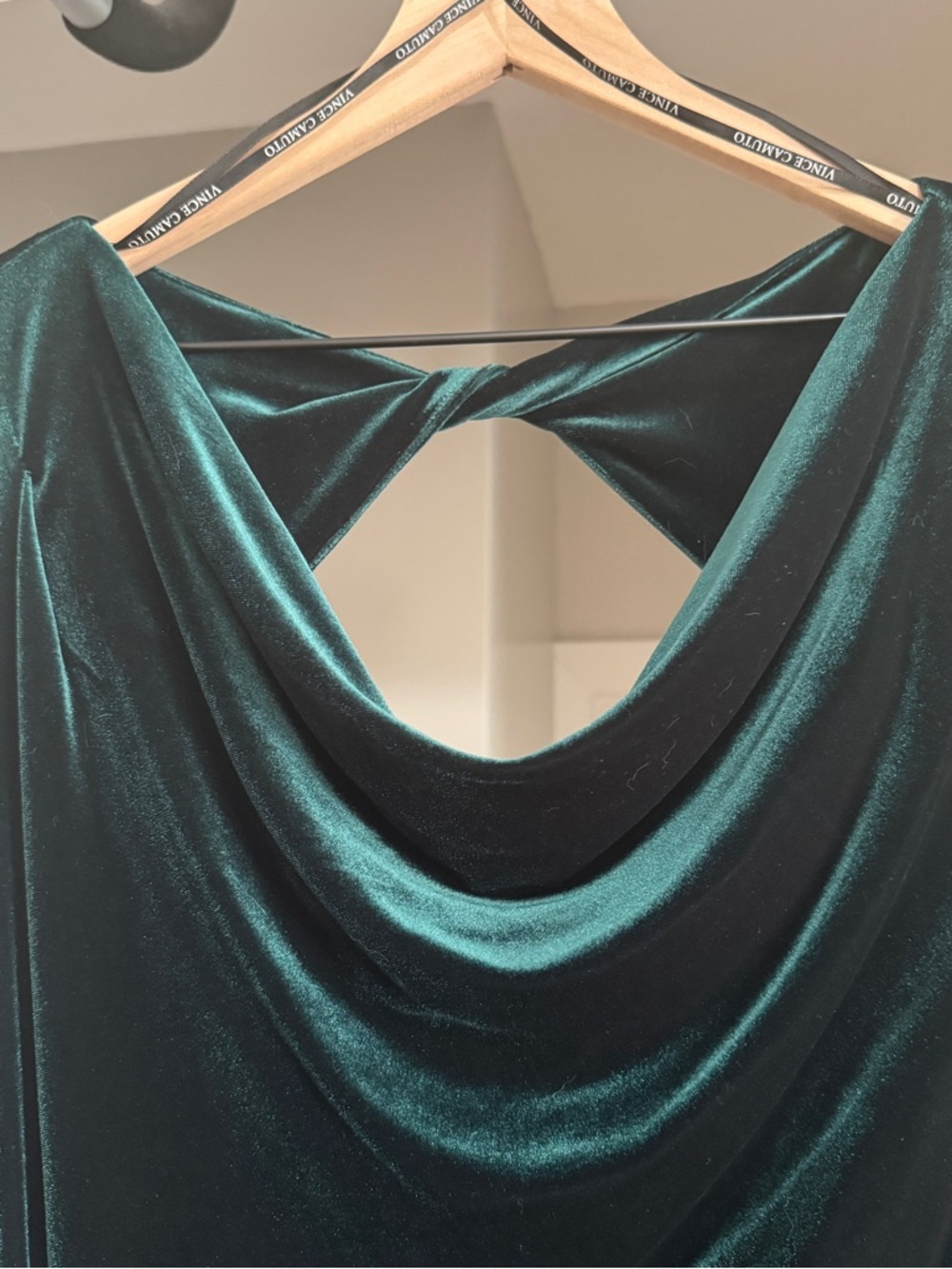 Vince Camuto Emerald Velvet Cowl-Neck Maxi Dress - Picture 4 of 10